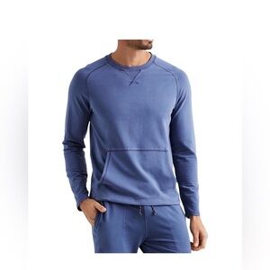 RHONE Men's Long Sleeve Crew Sweatshirt in Slate Blue